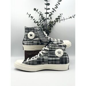 Converse Chuck 70 HI Black Mason New WOB Plaid 166850C Size 11.5 New With Defect